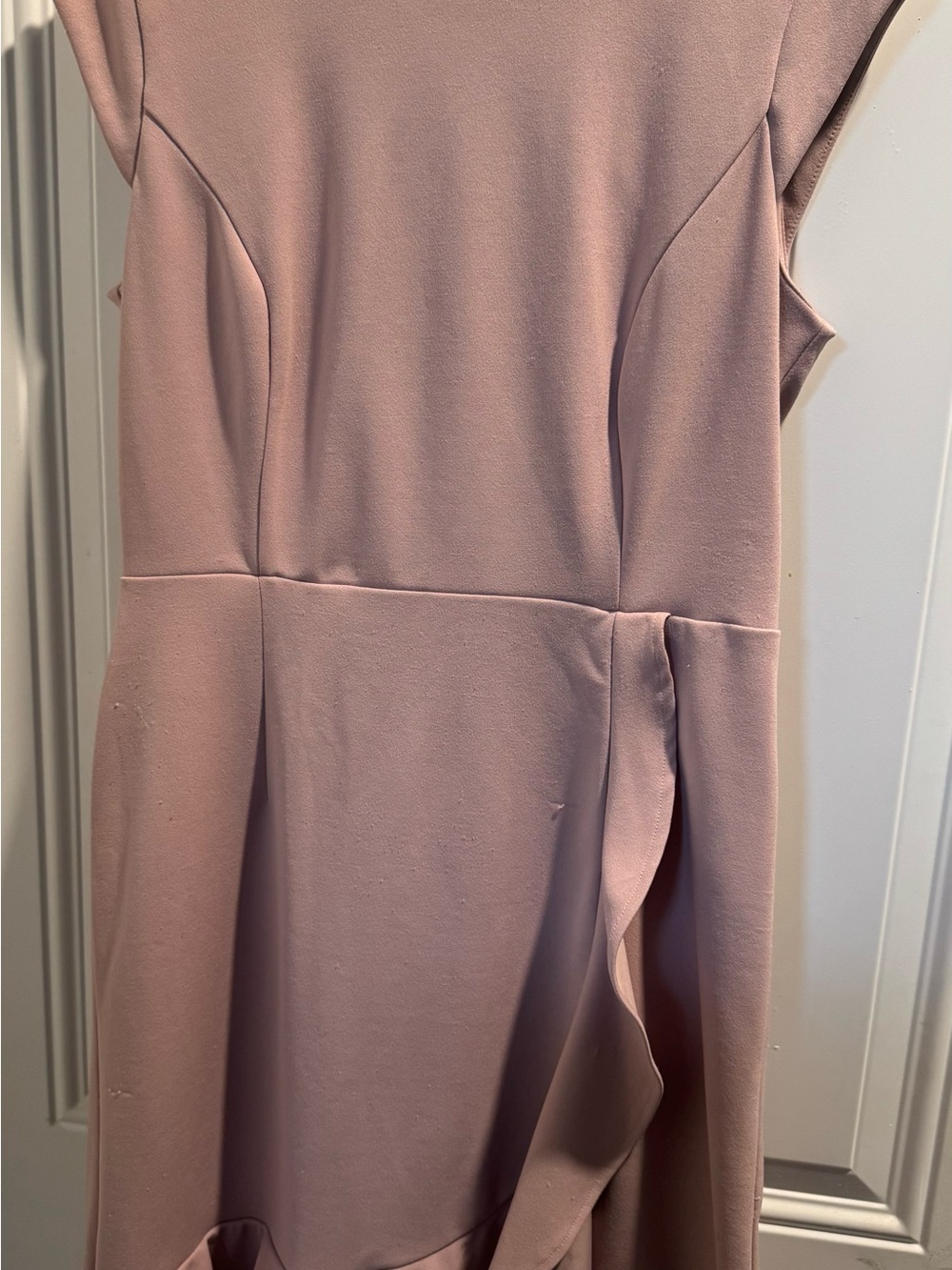 Shelby & Palmer Dusty Rose Midi Dress with Ruffle